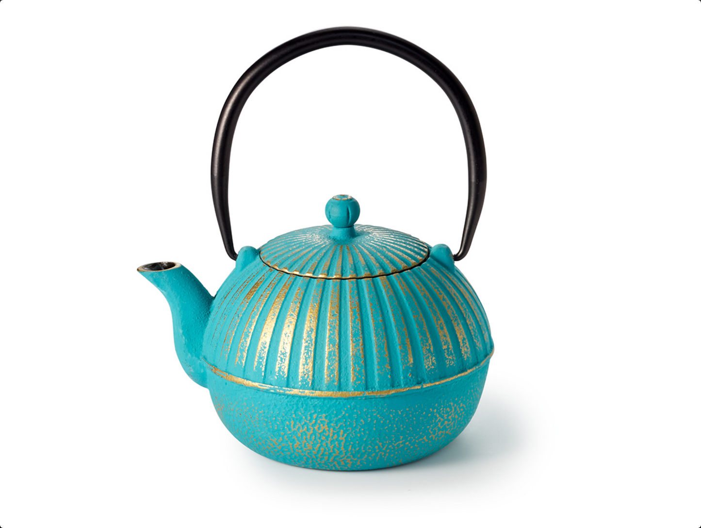 Thekande Beijing støbejernstekande turquoise-golden 0.8 l.