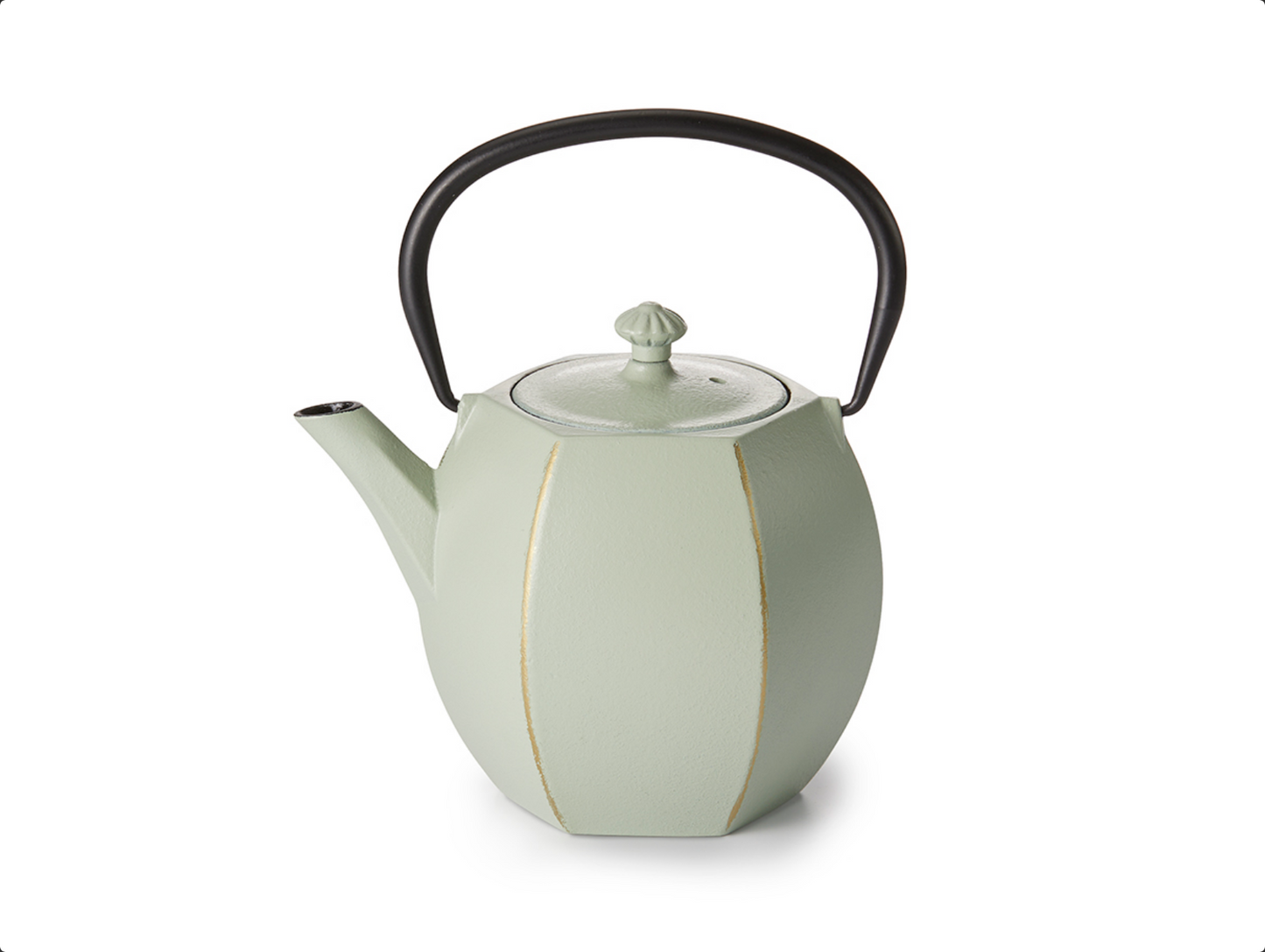 Teapot "Yingtao" ironware, mint-green/gold 0.7 l H 15 cm, Ø 6.5 cm