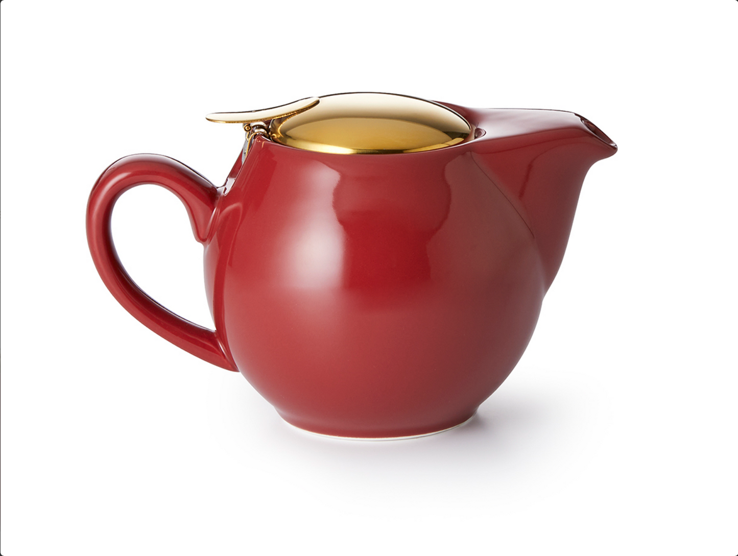 Teapot "Saara Gold", bordeaux porcelain, with golden lid and strainer 0.5 l