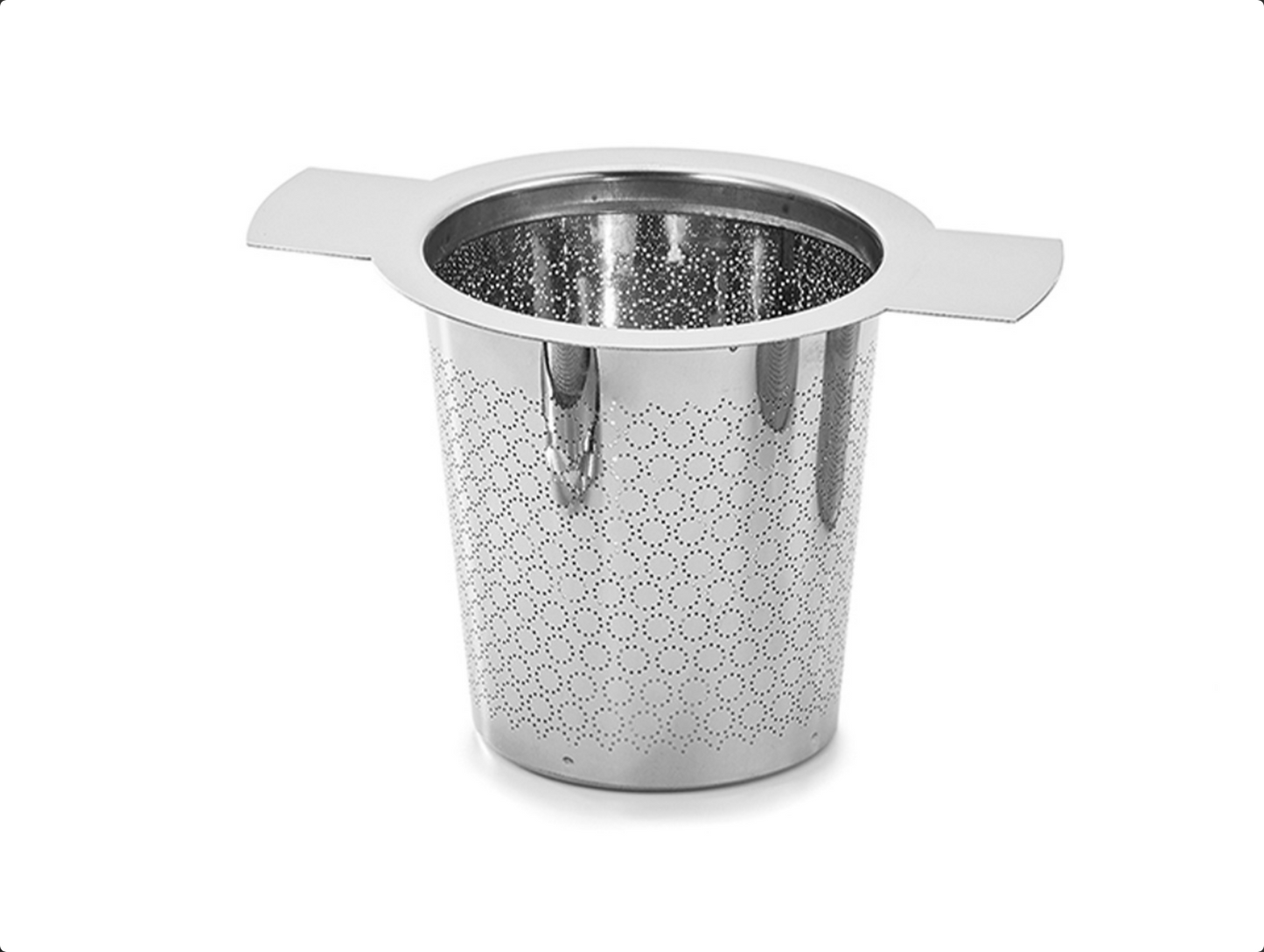 Durable Strainer "Cosmo" stainless steel with 2 handles H 6.5 L 10,5 cm, Ø 7.5 cm