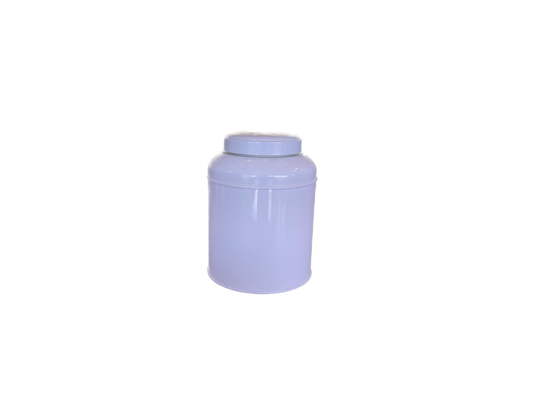 Tin "Globe", 230 g round, white, with inner lid