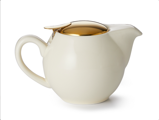 Teapot Saara Gold, cream white 0,5 L